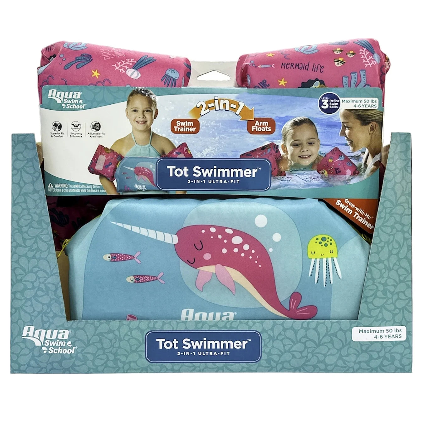 Pink Mermaid Grow-With-Me Swim Trainer, Unisex