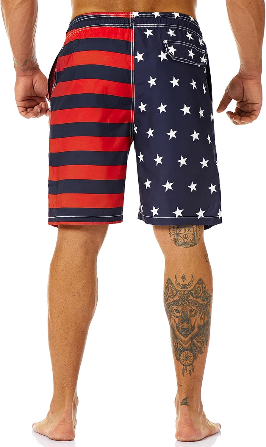 Mens Swim Trunks Long, Quick Dry Boardshorts, 9 Inches Inseam Bathing Suits with Mesh Lining