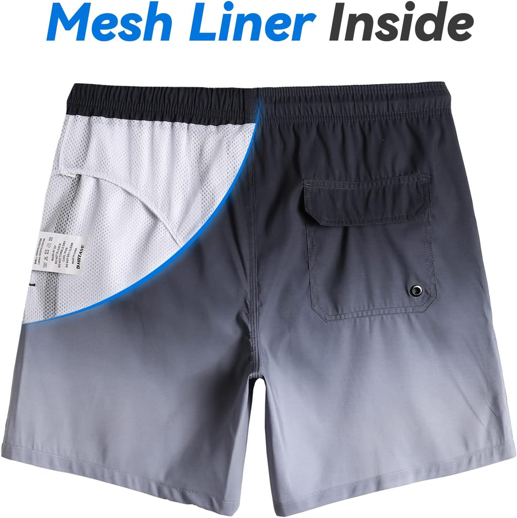Mens Swimming Trunks Quick Dry Swim Shorts with Mesh Lining Lightweight Swimwear Bathing Suit