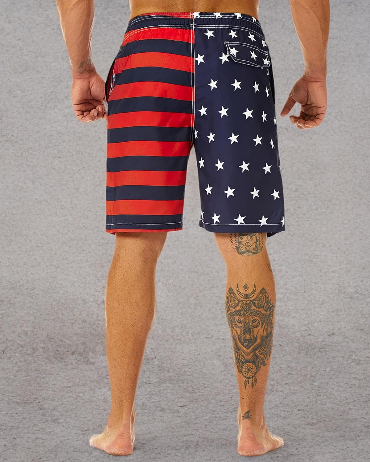 Mens Swim Trunks Long, Quick Dry Boardshorts, 9 Inches Inseam Bathing Suits with Mesh Lining