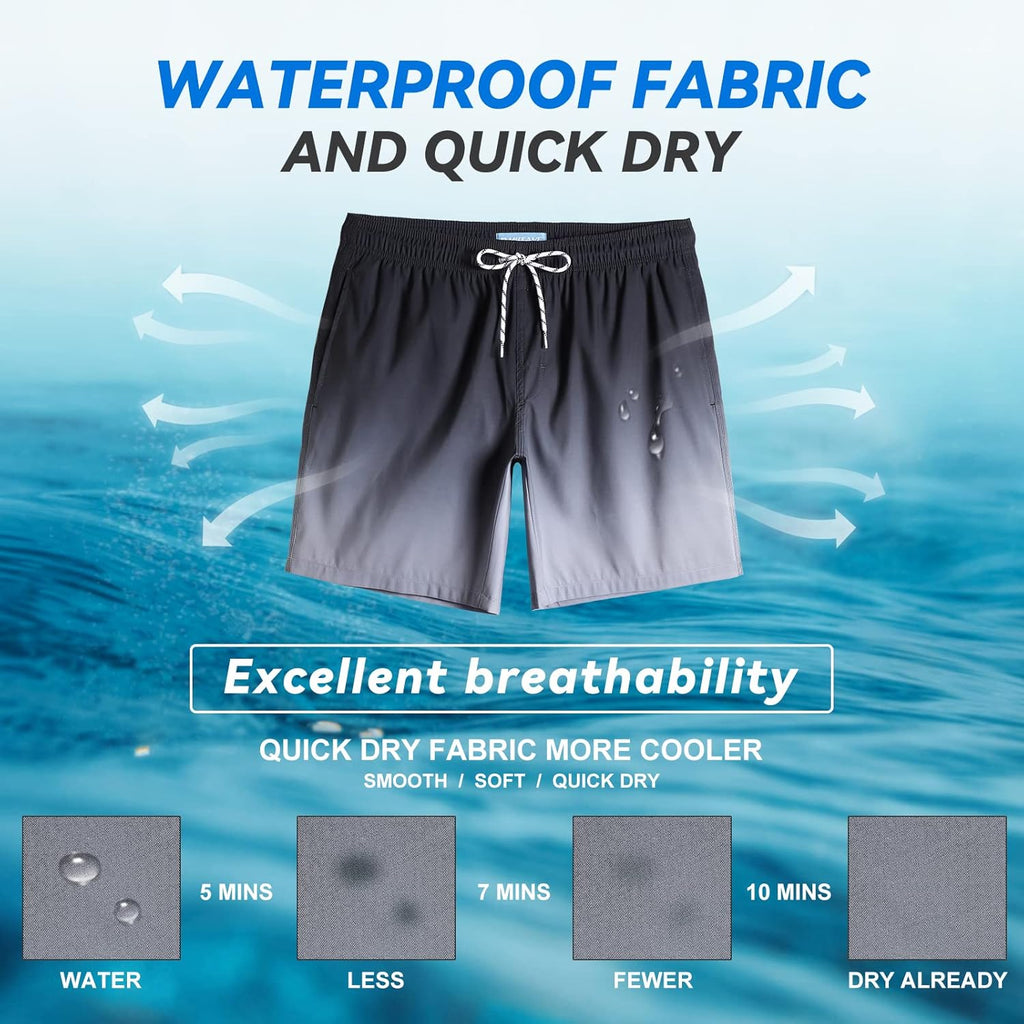 Mens Swimming Trunks Quick Dry Swim Shorts with Mesh Lining Lightweight Swimwear Bathing Suit