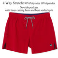 Mens Swimwear Solid Swim Trunks Summer Beach Board Shorts with Pockets Quick Dry Mens Running Surfing Swimming Shorts