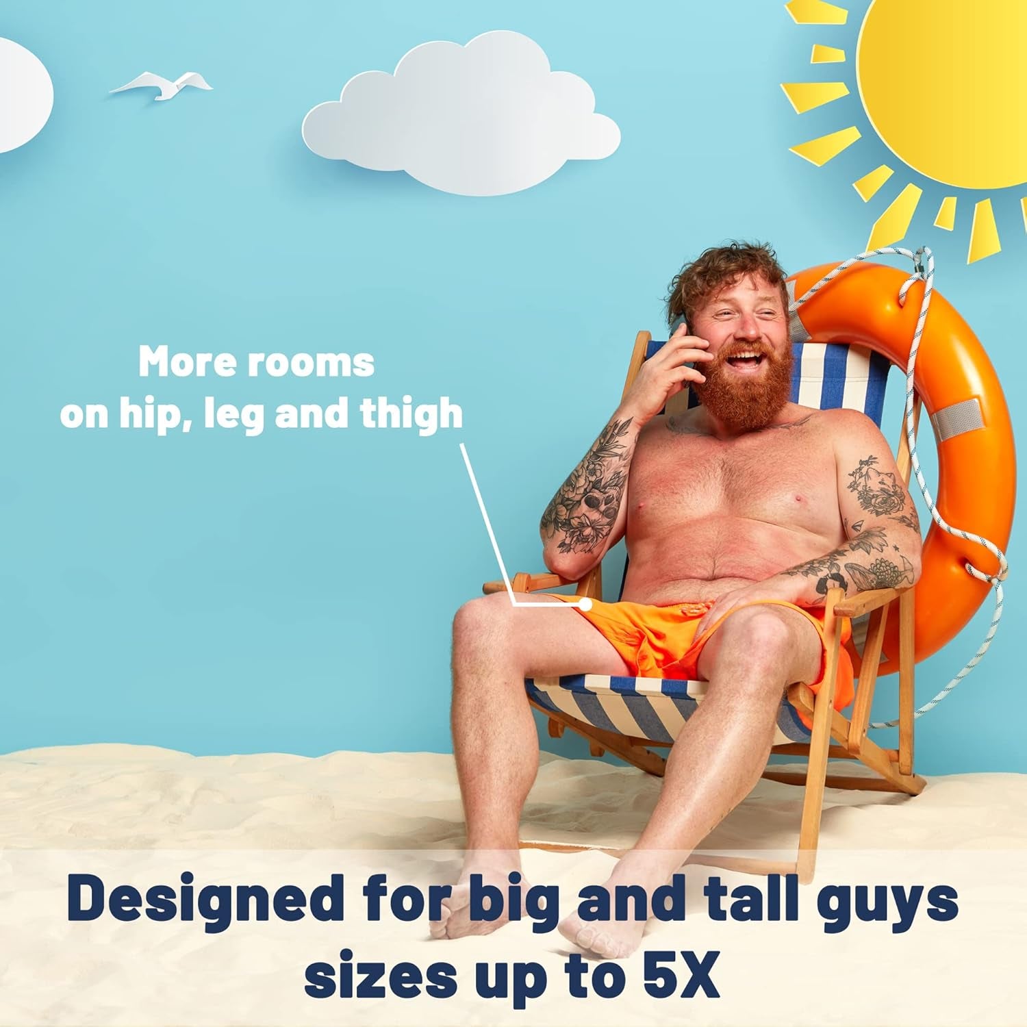 Mens Swim Trunks Long, Quick Dry Boardshorts, 9 Inches Inseam Bathing Suits with Mesh Lining