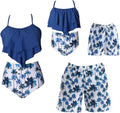 Family Matching Swimsuits Girls Two-Piece Palm Bikini Set Girls 5-6X